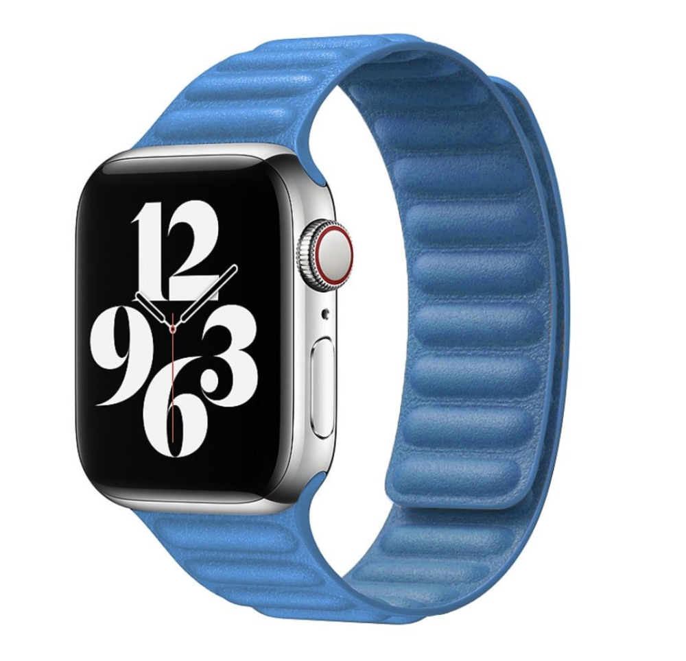 Leather Link for Apple Watch 42/44mm S/M Blue
