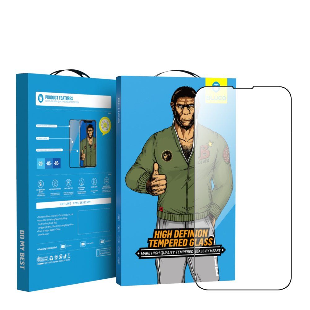 Blueo 2.5D Transparent Full Cover HD Glass for iPhone 13 Pro Max