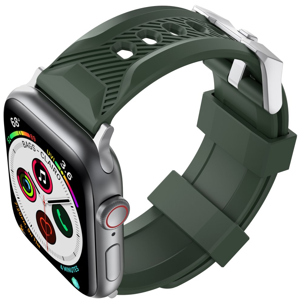 AhaStyle Premium Silicone Rugged Design Band for Apple Watch 42/44mm Middle Green