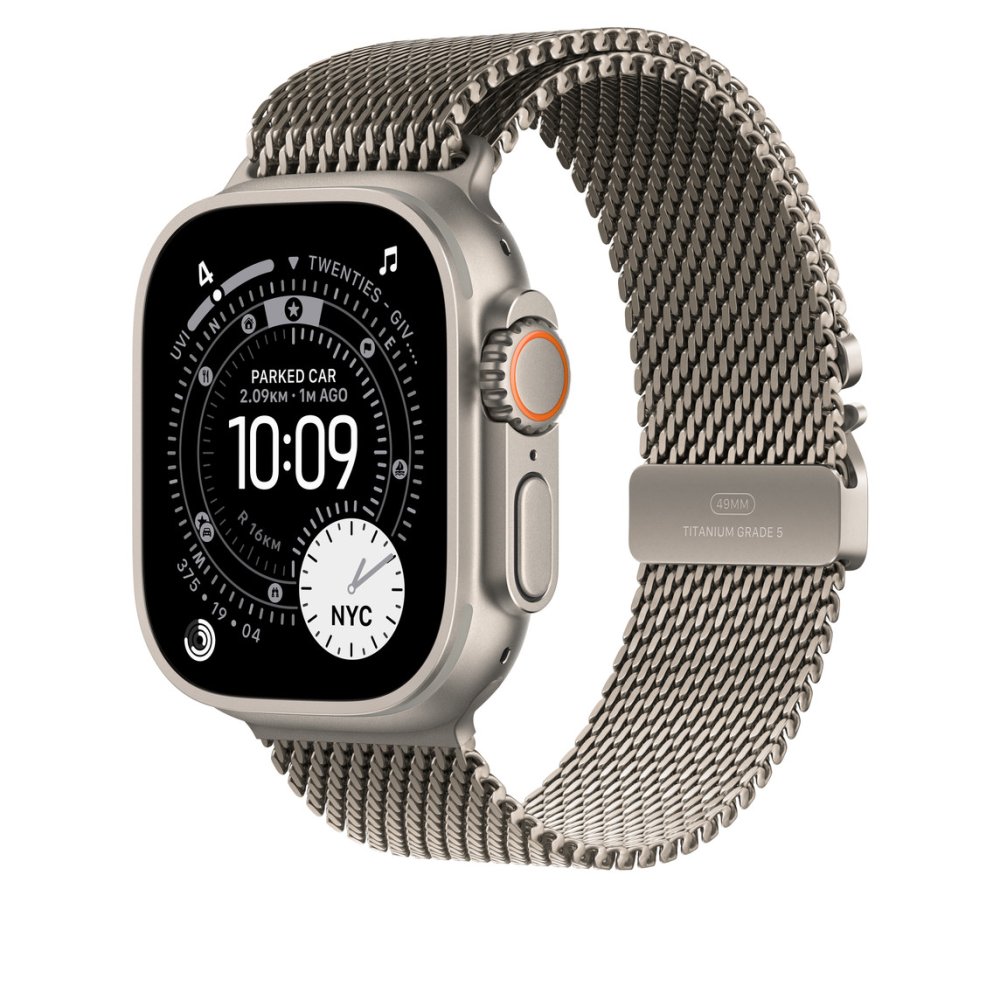 Milanese Loop for Apple Watch 42/44/45/46/49 mm Natural Titanium (new)