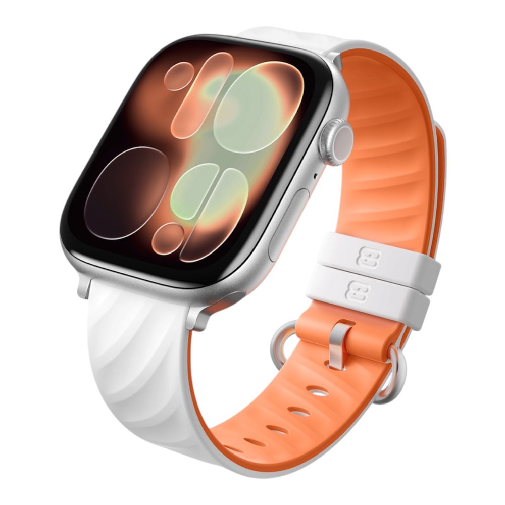 Blueo Lolipop Silicone Band for Apple Watch 42/44/45/46/49 mm White Orange