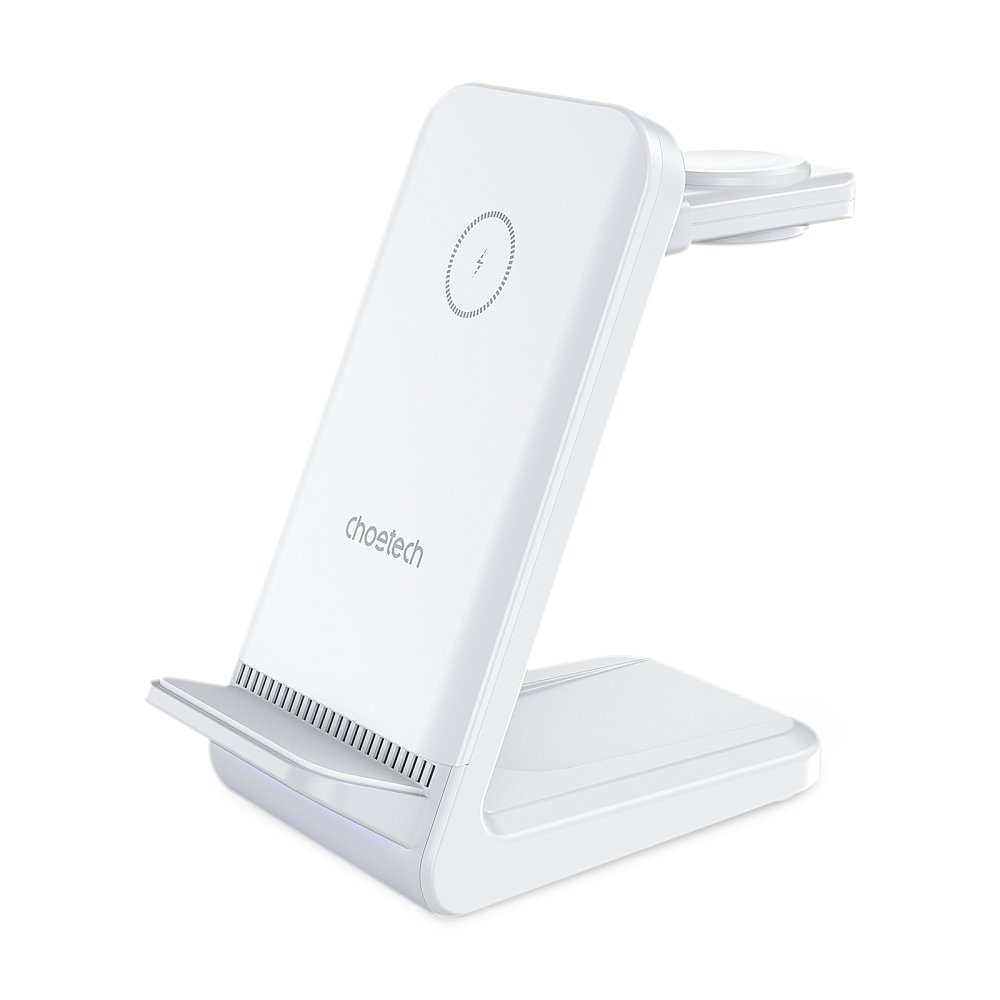 Choetech 15W 4 in 1 Wireless Charger Stand for Apple/Samsung Watch White