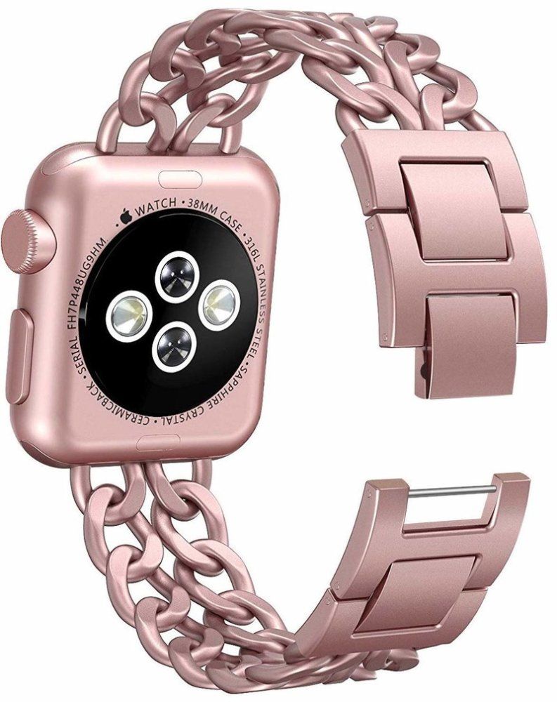 Stainless Steel Cowboy Chain Bracelet for Apple Watch 42/44mm Rose Gold