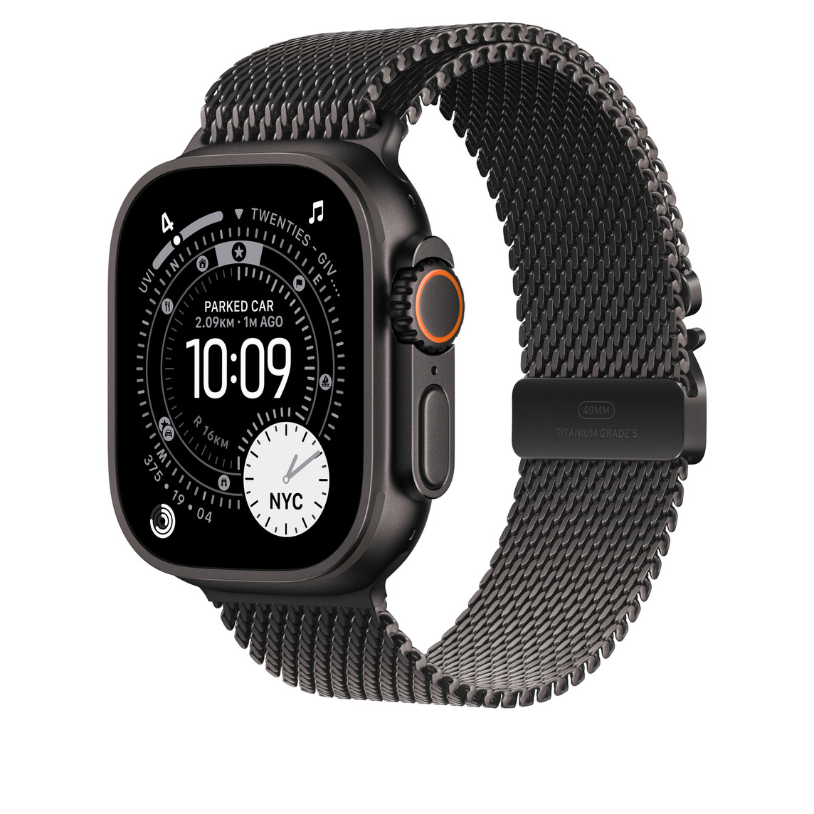 Milanese Loop for Apple Watch 42/44/45/46/49 mm Black Titanium (new)
