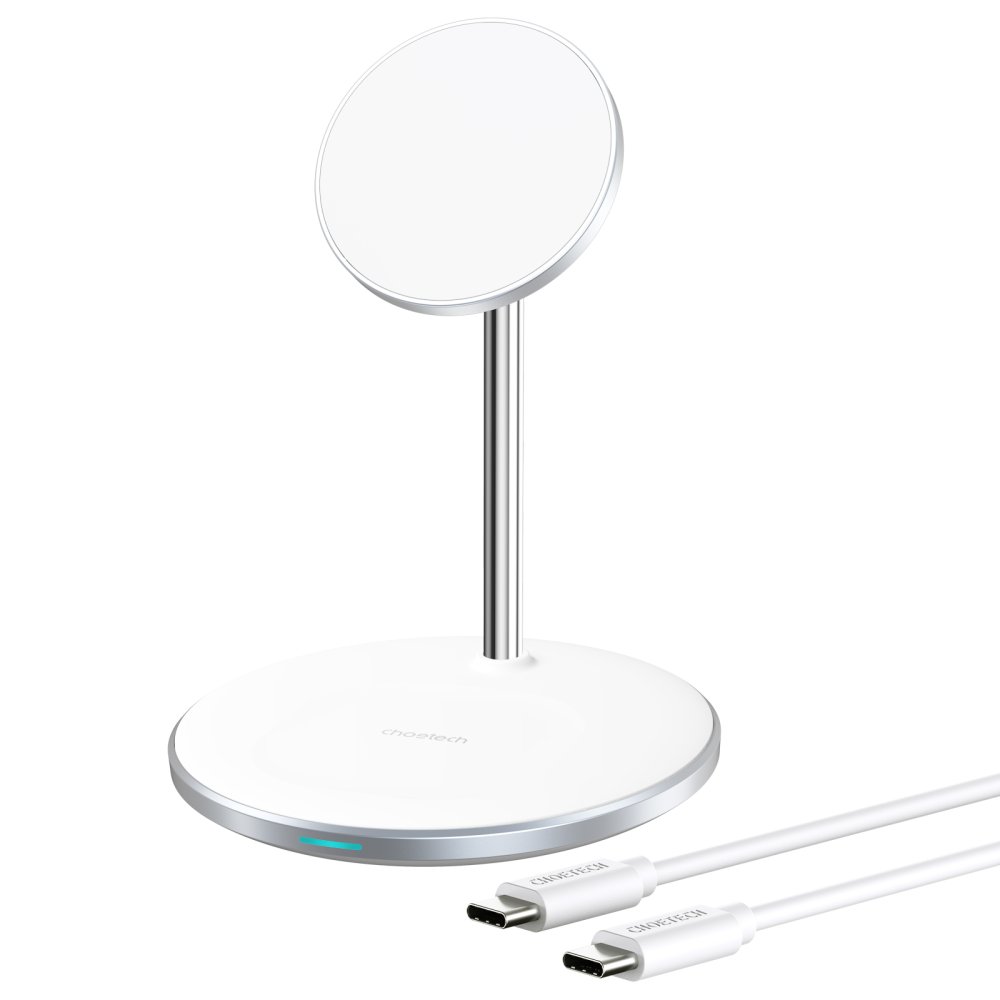Choetech Magnetic 2 in 1 magnetic Wireless Charging Stand White