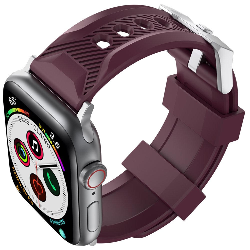 AhaStyle Premium Silicone Rugged Design Band for Apple Watch 42/44mm Burgundy