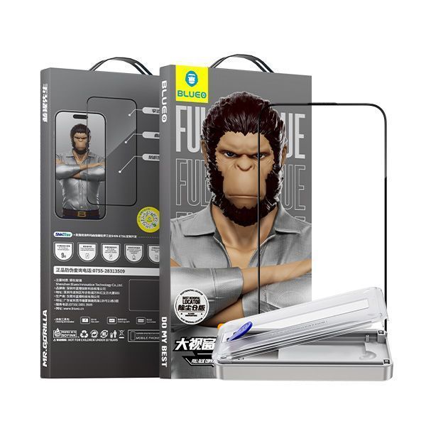 Blueo 3D Curved Hot Bending Tempered Glass  HD for iPhone 16 Pro  (with Applicator)