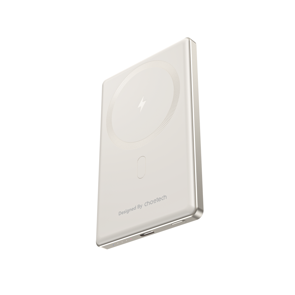 Choetech PD20W 5000 mAh Ultra-thin Magnetic Power Bank White