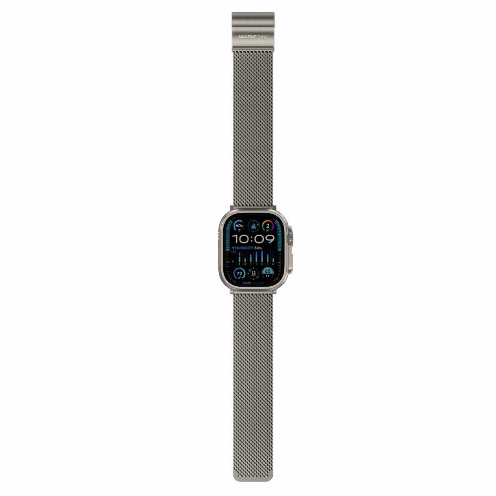 AmazingThing Premium Metal Band for Apple Watch 42/44/45/46/49 mm Titanium