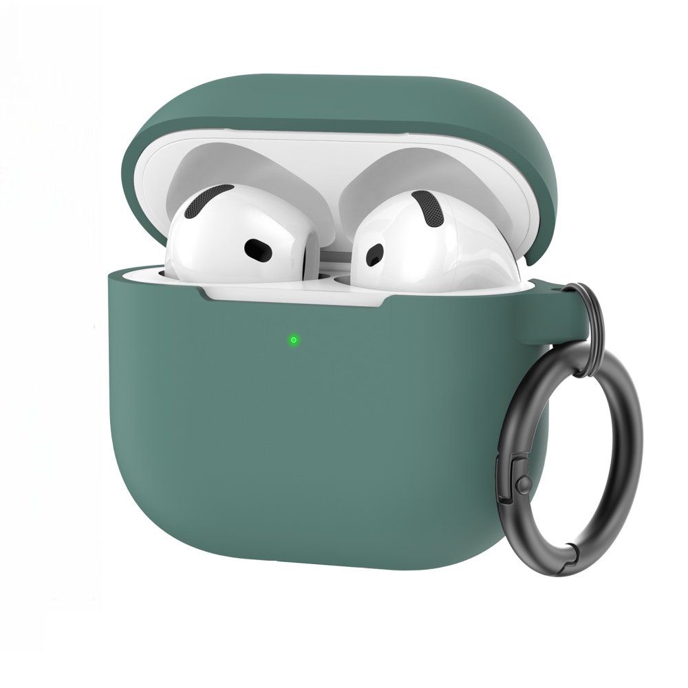 AhaStyle Colorful Silicone Case for Airpods 4 Midnight Green