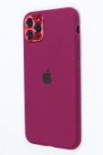Silicone Case for iPhone 11 Pro Max Violet (With Metal Frame Camera Lens Protection)