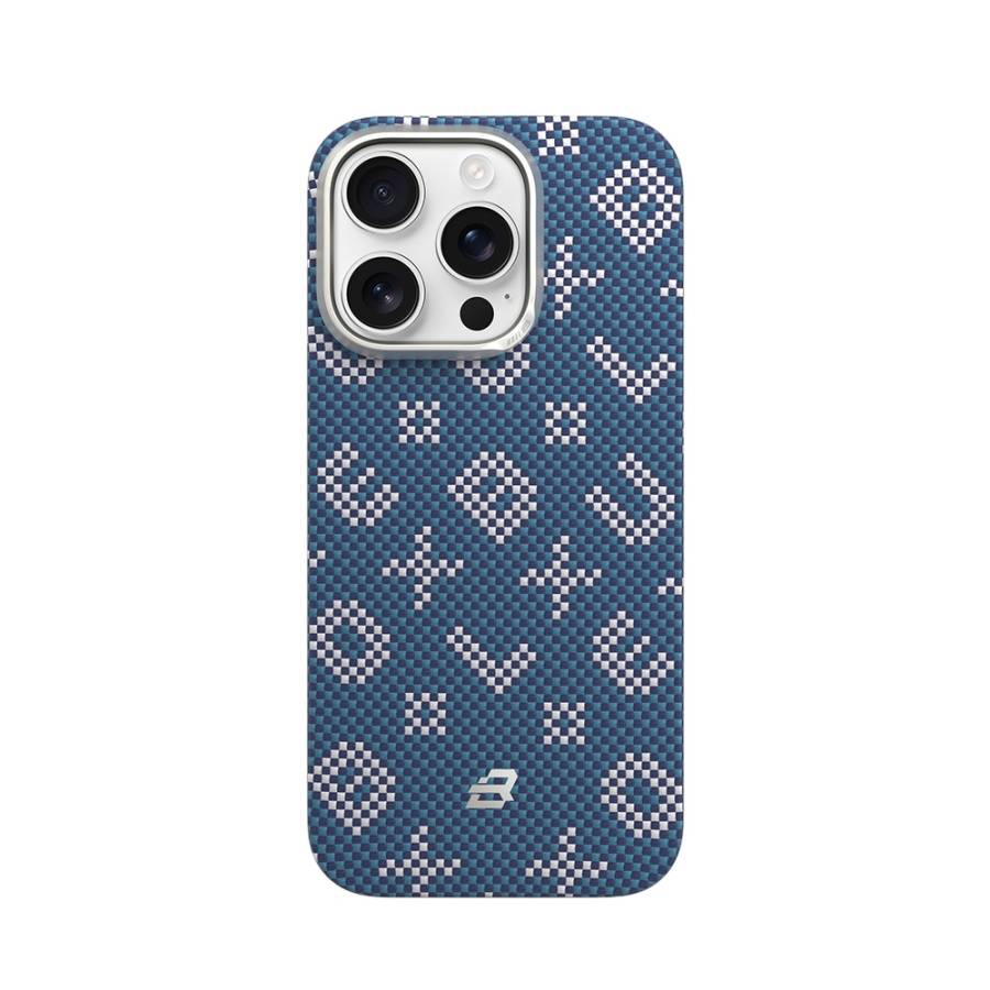 Blueo Gilded Tactile Woven Aramid Fiber for iPhone 16 Pro Max with MagSafe Blue