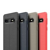 Litchi PU Leather Case for Samsung S10+ Red