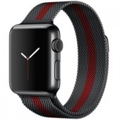 Milanese Loop for Apple Watch 38/40/41/42 mm Black/Red