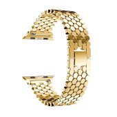 Luxury Stainless Steel Link Bracelet for Apple Watch 42/44/45/46/49 mm Gold