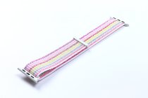 Nylon Sport Loop Band for Apple Watch 42/44/45/46/49 mm Pink Streak