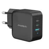 Choetech PPS PD GaN 100W Charger Dual USB-C+ Single USB-A Black