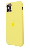 Silicone Case for iPhone 11 Pro Max Yellow (With Metal Frame Camera Lens Protection)