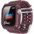 AhaStyle Matte TPU Band with Rugged Bumper Case for Apple Watch 42/44/45/46/49 mm Burgundy
