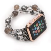 Crystal Jewelry Watch Band for Apple Watch 42/44/45/46/49 mm Silver/Black