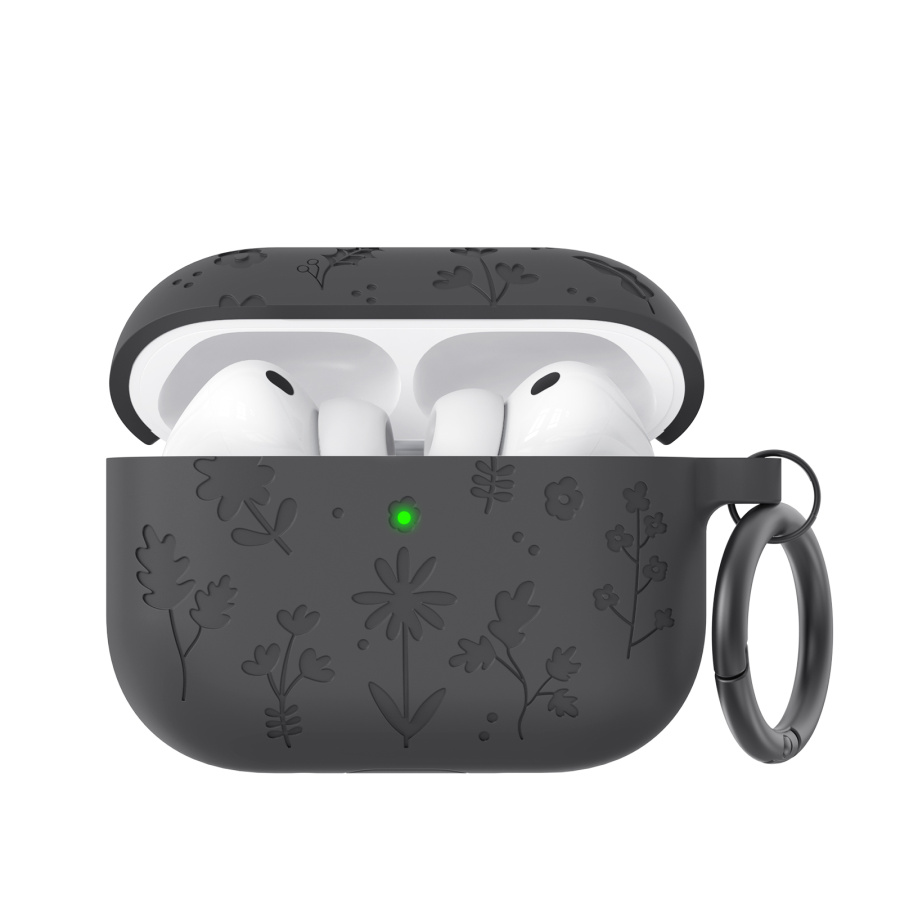 AhaStyle Flower Silicone Case for Airpods Pro 3 Dark Grey