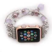 Crystal Jewelry Watch Band for Apple Watch 42/44/45/46 mm Silver/Purple