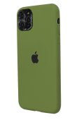 Silicone Case for iPhone 11 Pro Army Green (With Metal Frame Camera Lens Protection)