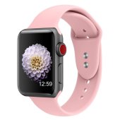 Silicone Watch Band for for Apple Watch 42/44/45 mm S/M Light Pink