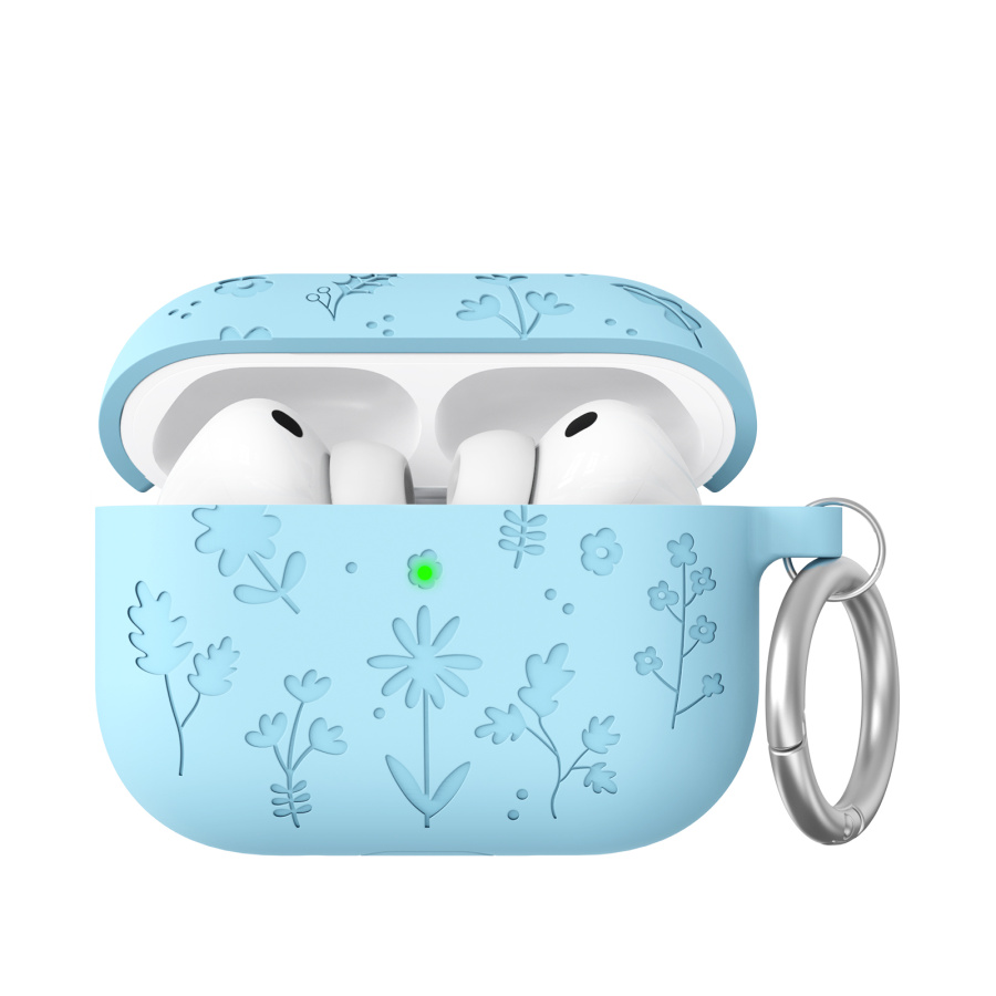 AhaStyle Flower Silicone Case for Airpods Pro 3 Sky Blue
