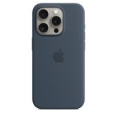 Apple Silicone Case 1:1 for iPhone 15 Pro with MagSafe Storm Blue