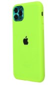 Silicone Case for iPhone 11 Pro Green (With Metal Frame Camera Lens Protection)