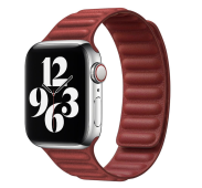 Leather Link for Apple Watch 42/44/45 mm S/M Red