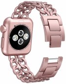 Stainless Steel Cowboy Chain Bracelet for Apple Watch 42/44/45/46/49 mm Rose Gold