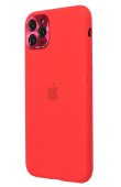 Silicone Case for iPhone 11 Pro Red (With Metal Frame Camera Lens Protection)