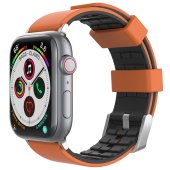 AhaStyle Premium Silicone Duotone Design Band for Apple Watch 42/44/45 mm Orange/Black