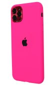 Apple Silicone Case for iPhone 11 Pro Barbie Pink (With Metal Frame Camera Lens Protection)