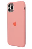 Silicone Case for iPhone 11 Pro Max Begonia (With Metal Frame Camera Lens Protection)