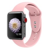 Silicone Watch Band for for Apple Watch 42/44/45/46 mm S/M Light Pink