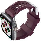 AhaStyle Premium Silicone Rugged Design Band for Apple Watch 42/44/45/46/49 mm Burgundy