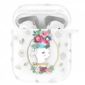 Kingxbar Adorable Series Case with Swarovski Crystals for Airpods Flower Alpaca