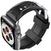 AhaStyle Premium Silicone Rugged Design Band for Apple Watch 42/44/45/46/49 mm Black