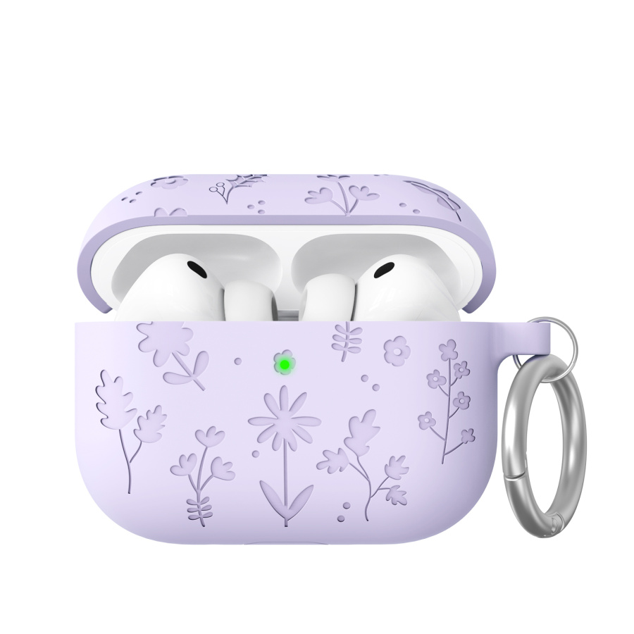 AhaStyle Flower Silicone Case for Airpods Pro 3 Lavender