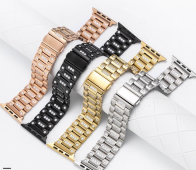 Diamond Stainless Steel Bracelet for Apple Watch 42/44/45/46 mm Gold (Type 1)