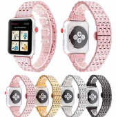 Diamond Stainless Steel Bracelet for Apple Watch 42/44/45/46/49 mm Rose Gold (Type 2)