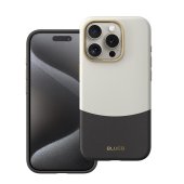 Blueo Leather Case for iPhone 15 Pro with MagSafe Black/White