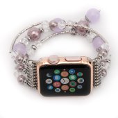 Crystal Jewelry Watch Band for Apple Watch 42/44/45/46/49 mm Silver/Purple