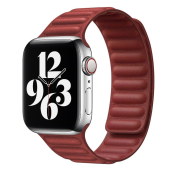 Leather Link for Apple Watch 42/44/45/46/49 mm S/M Red