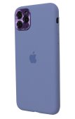 Silicone Case for iPhone 11 Pro Max Lavender Grey (With Metal Frame Camera Lens Protection)