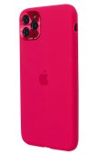 Silicone Case for iPhone 11 Pro Max Rose Red (With Metal Frame Camera Lens Protection)