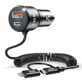 Choetech PD 110W USB-C/USB-A Fast Car Charger  з розтяжним кабелем